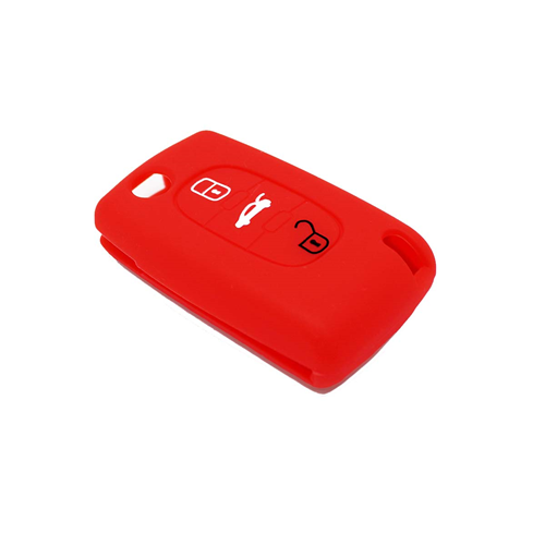 Silicone Car Key Cover for Peugeot 106 107 206 207 307 308 407 408 409 607 Red