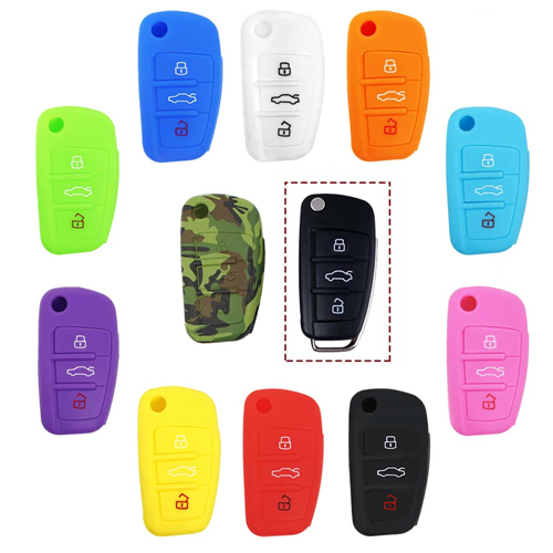 Silicone Car Key Cover for Audi A1 A3 A4 A6 A8 TT Q5 Q7 R8 S4 S6 Green