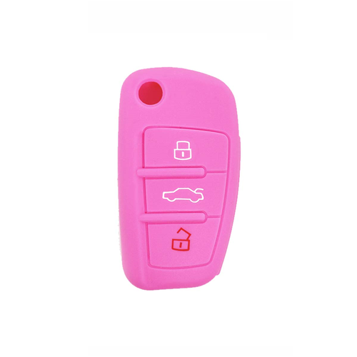 Silicone Car Key Cover for Audi A1 A3 A4 A6 A8 TT Q5 Q7 R8 S4 S6 Pink