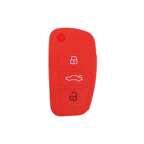 Guscio in Silicone Cover Chiave per Telecomando Audi A1 A3 A4 A6 A8 TT Q5 Q7 R8 S4 S6 Portachiave Rosso