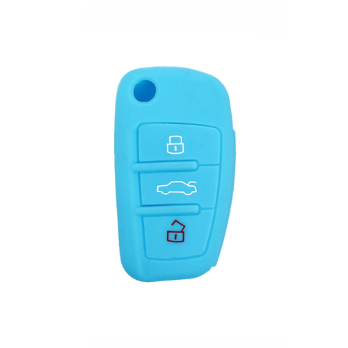 Guscio in Silicone Cover Chiave per Telecomando Audi A1 A3 A4 A6 A8 TT Q5 Q7 R8 S4 S6 Portachiave Azzurro