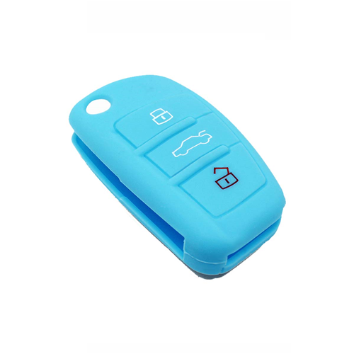 Silicone Car Key Cover for Audi A1 A3 A4 A6 A8 TT Q5 Q7 R8 S4 S6 Light Blue