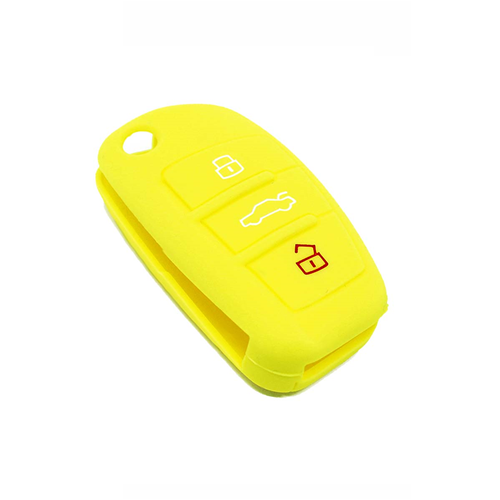 Silicone Car Key Cover for Audi A1 A3 A4 A6 A8 TT Q5 Q7 R8 S4 S6 Yellow