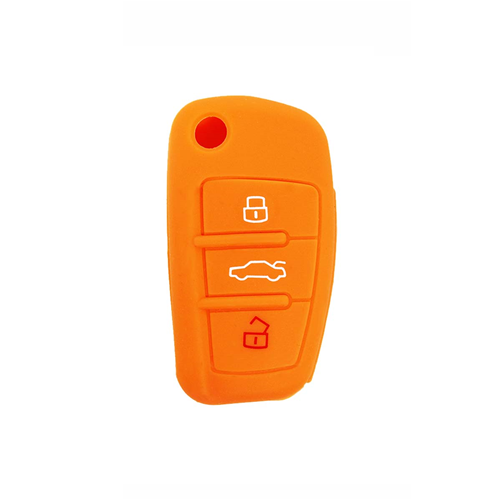 Guscio in Silicone Cover Chiave per Telecomando Audi A1 A3 A4 A6 A8 TT Q5 Q7 R8 S4 S6 Portachiave Arancione