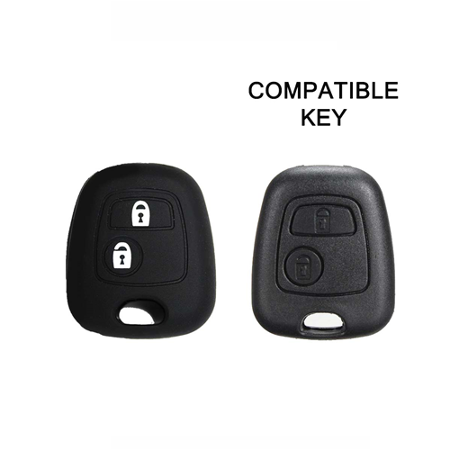 Silicone Car Key Cover for Citroen C1 C2 C3 C5 and Peugeot 103 106 107 206 207 307 308 406 407 508 806 1007 Black