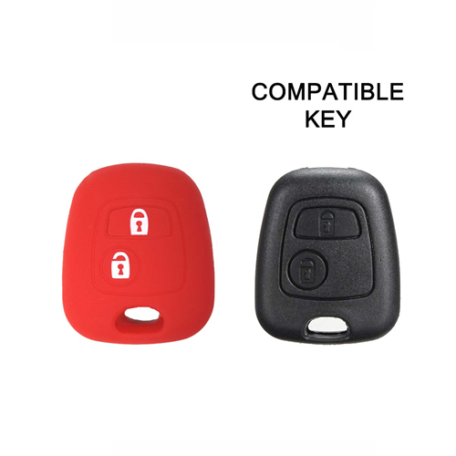 Silicone Car Key Cover for Citroen C1 C2 C3 C5 and Peugeot 103 106 107 206 207 307 308 406 407 508 806 1007 Red