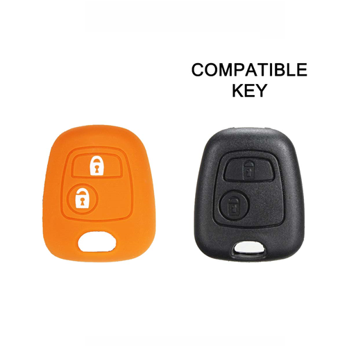 Silicone Car Key Cover for Citroen C1 C2 C3 C5 and Peugeot 103 106 107 206 207 307 308 406 407 508 806 1007 Orange