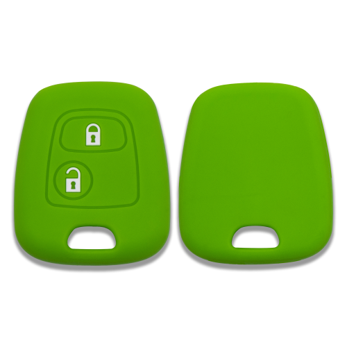 Silicone Car Key Cover for Citroen C1 C2 C3 C5 and Peugeot 103 106 107 206 207 307 308 406 407 508 806 1007 Green