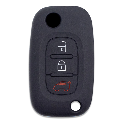 Silicone Car Key Cover for Mercedes Benz Smart ForTwo ForFour 453 Black