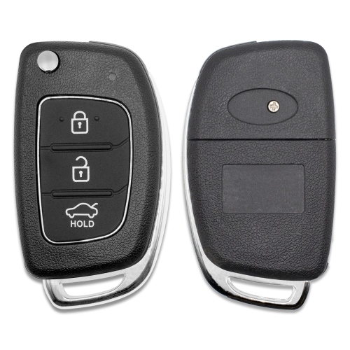 Car Key Cover with Blade Replacement for Hyundai i20 i30 i40 ix20 ix30 ix35 ix45 ix55 Tucson Santa Fe Elantra Accent Black