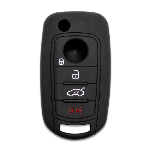 Silicone Car Key Cover for Fiat 500 500X Tipo Black