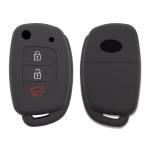 Silicone Car Key Cover for Hyundai i20 i30 i40 ix20 ix30 ix35 ix45 Tucson Santa Fe Elantra Accent Black