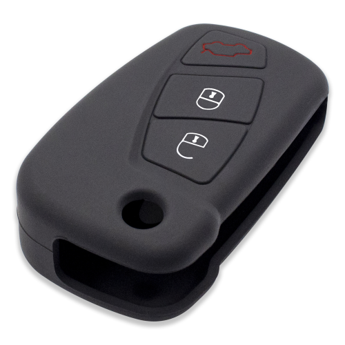 Silicone Car Key Cover for Ford KA Focus Fiesta Escort Mondeo Black